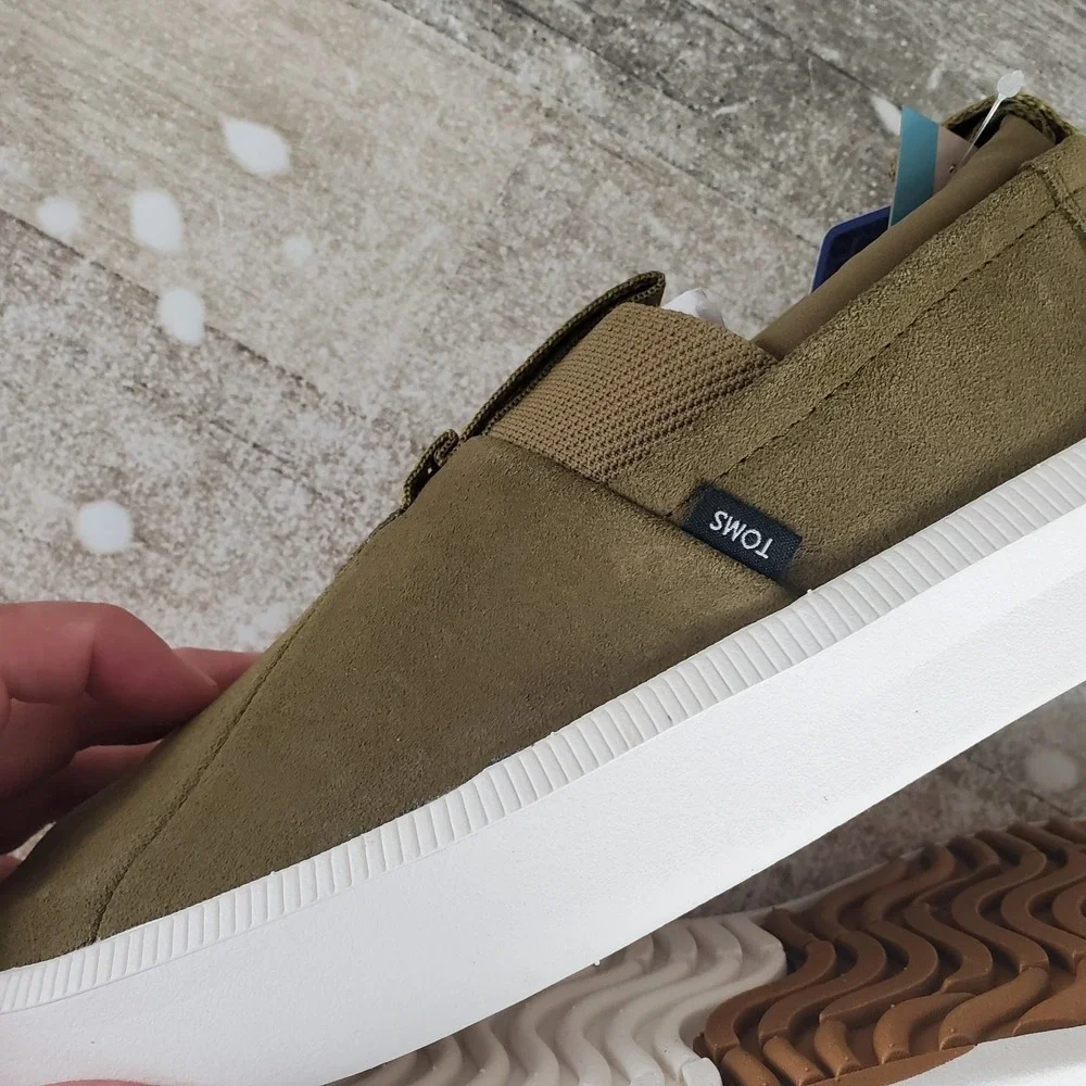 TOMS‎ Alpargatas Rover Mens Shoes 7 Dirty Olive Suede Low Top Round Toe Sneaker